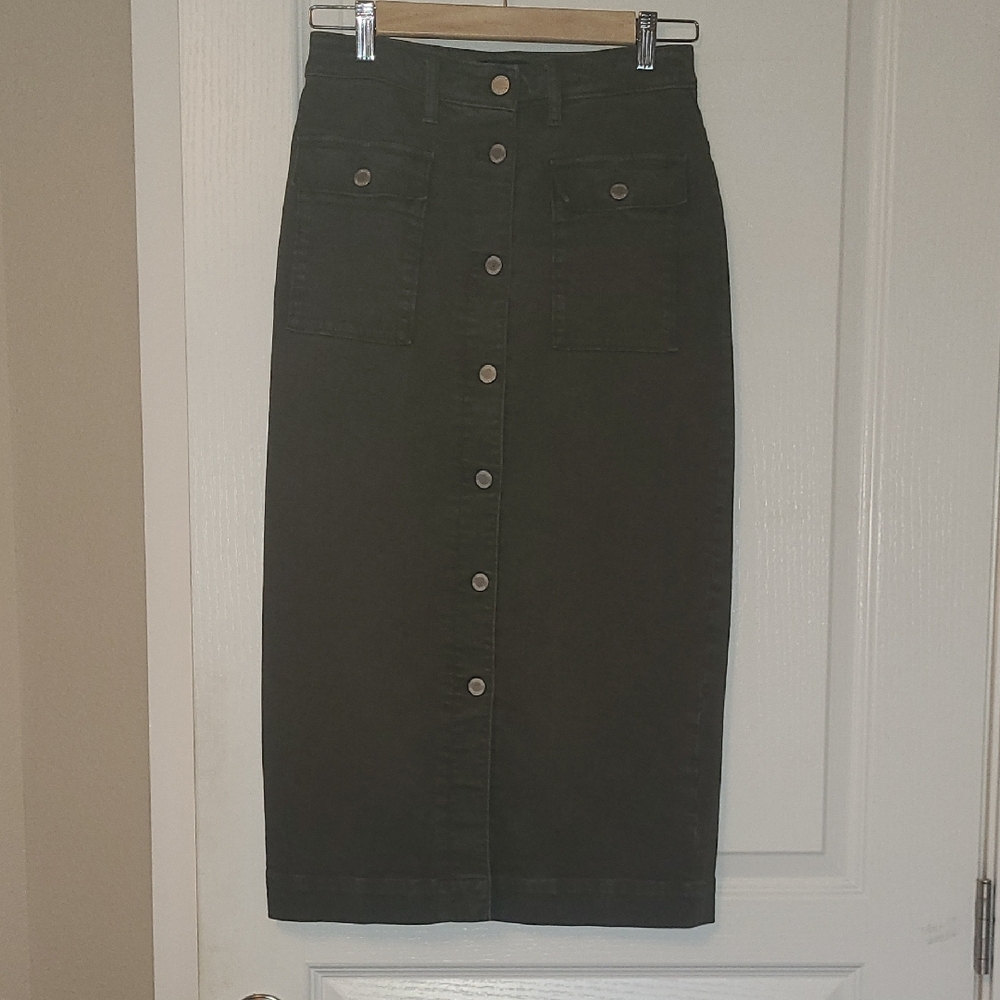Banana Republic Womens Denim Midi Skirt Sz 2